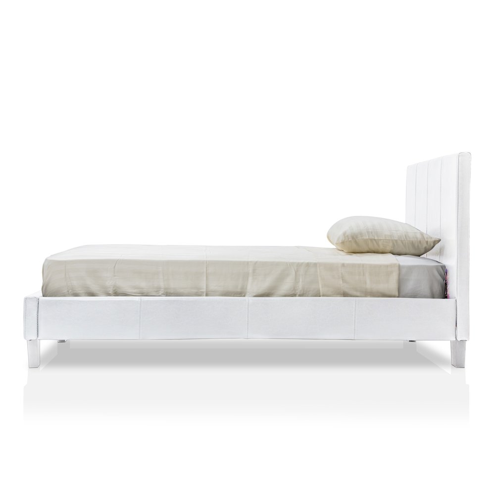 Ramone Solid Wood Frame Faux Leather Platform Bed