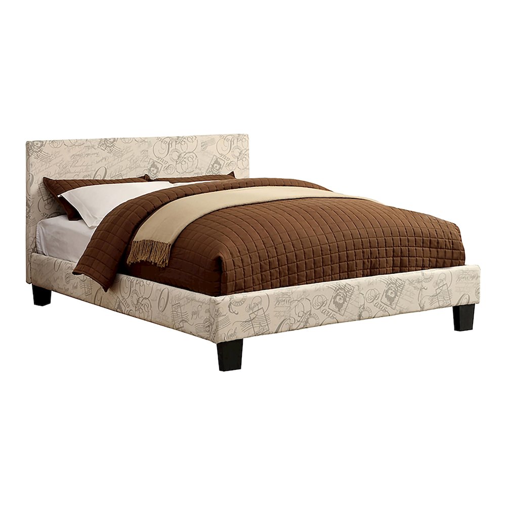 Ramone Solid Wood Frame Faux Leather Platform Bed