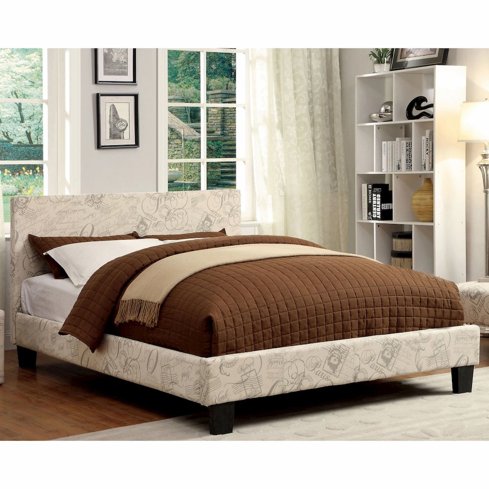 Ramone Solid Wood Frame Faux Leather Platform Bed