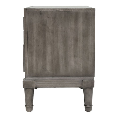 Cartagena Solid Wood 3-Drawer Nightstand in Gray