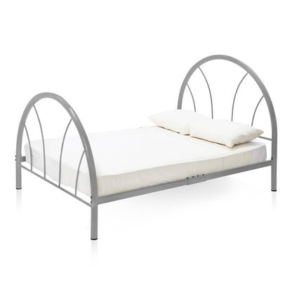 Beasley Modern Metal Full Platform Bed in Silver
