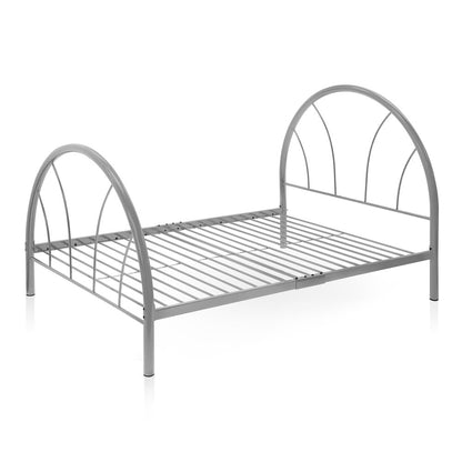 Beasley Modern Metal Full Platform Bed in Silver