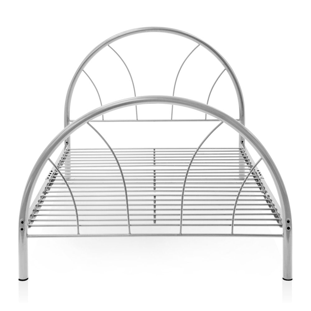 Beasley Modern Metal Full Platform Bed in Silver