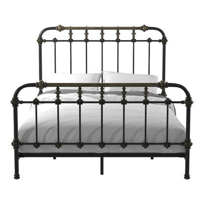 Cecil Transitional Metal Queen Spindle Bed in Antique Black