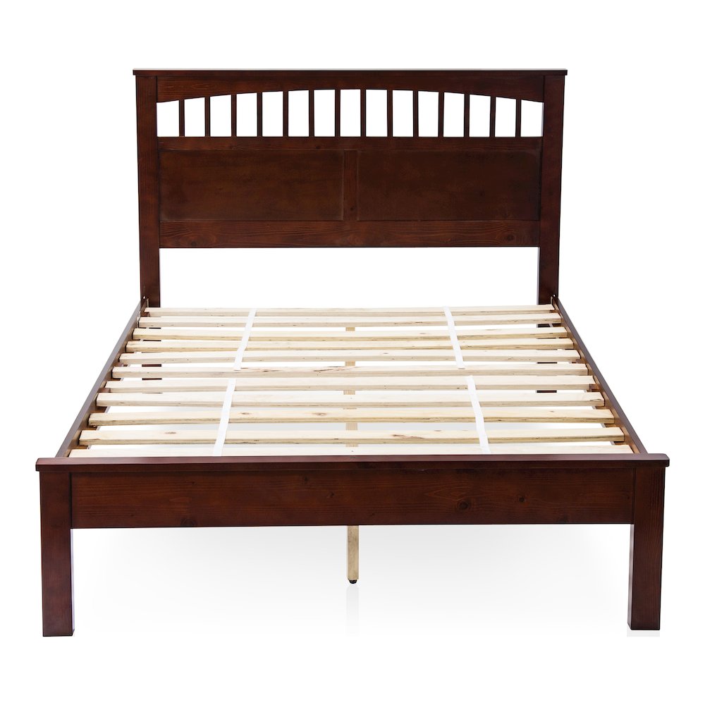 Victa Transitional Wood Platform Twin Bed in Cherry