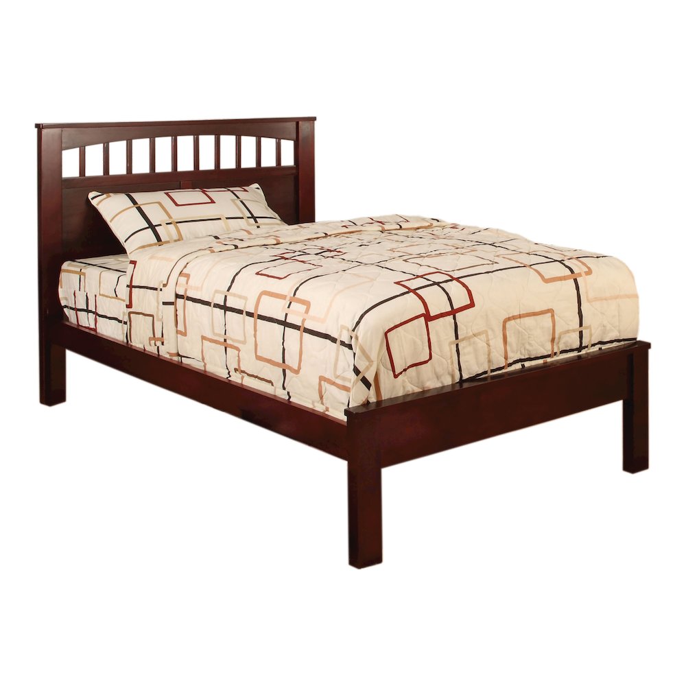 Victa Transitional Wood Platform Twin Bed in Cherry