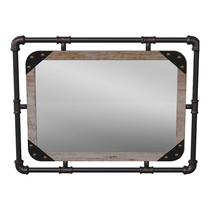Gee Industrial Metal Wall Mirror in Antique Black
