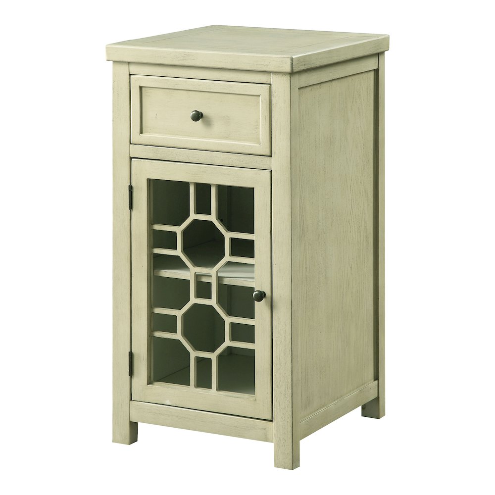 Jennifer I Wood 1-Drawer Side Table in Antique White
