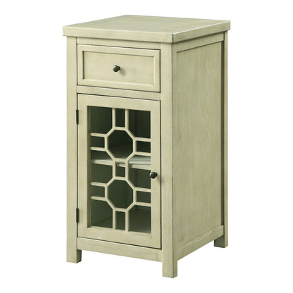 Jennifer I Wood 1-Drawer Side Table in Antique White