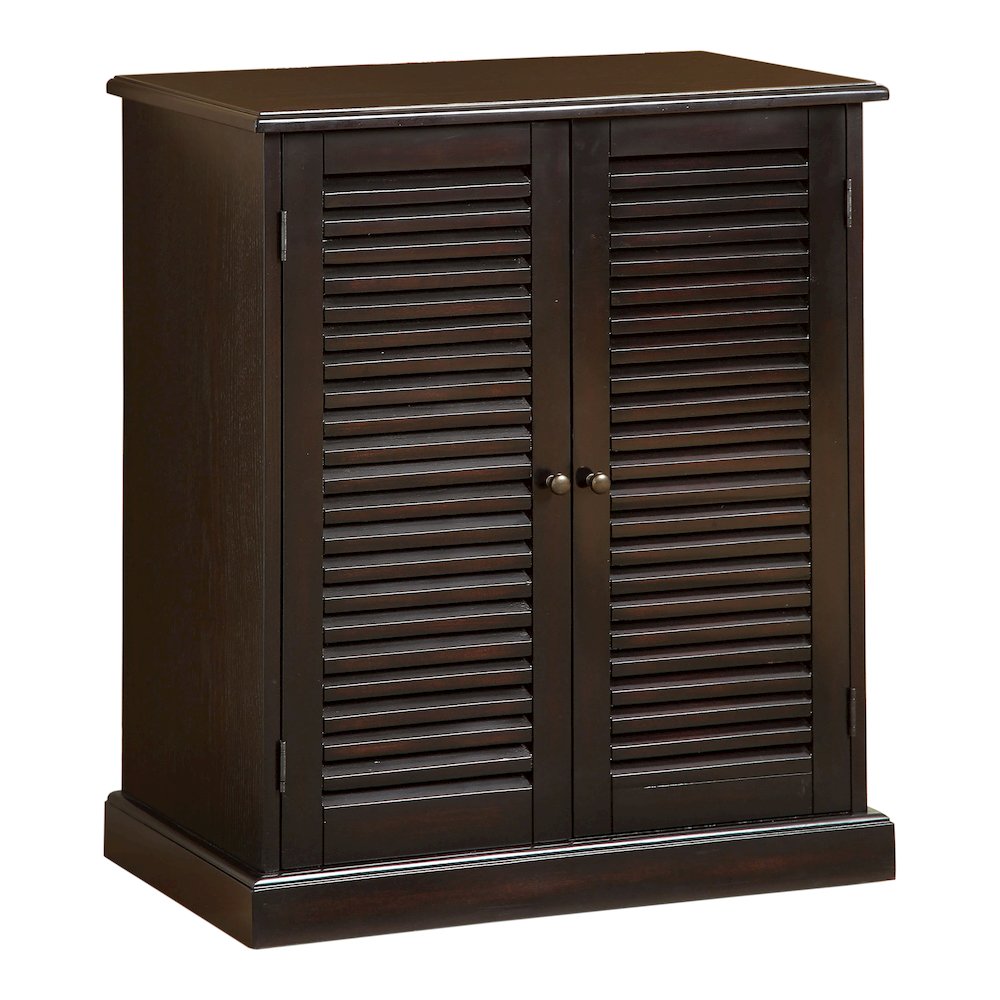 Medley Transitional Wood 5-Shelf Shoe Cabinet in Espresso