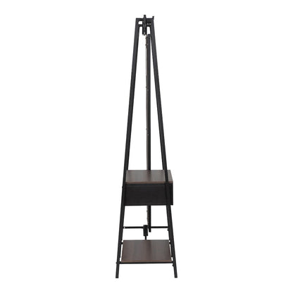Loeff Metal Coat Stand with Mirror in Matte Black