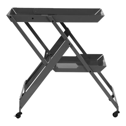 Prescotty Modern Metal Foldable Serving Cart in Black