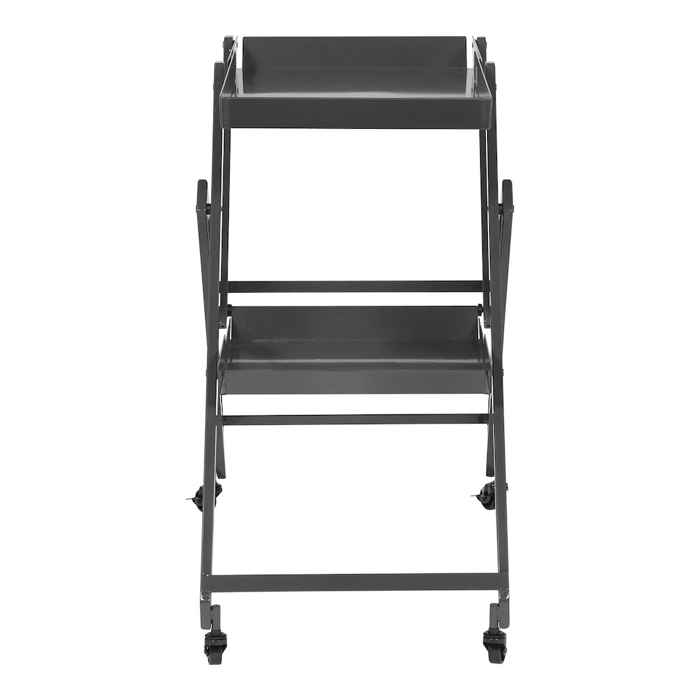 Prescotty Modern Metal Foldable Serving Cart in Black