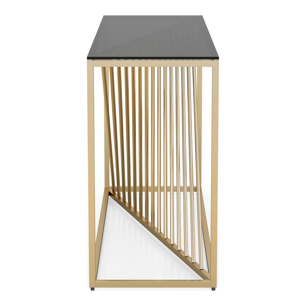 Jonnah Modern Glass Top Console Table in Gold