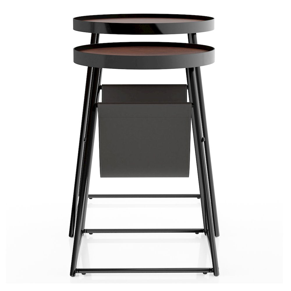 Lassatov Metal 2-Piece Nesting Table in Matte Black