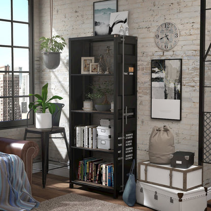Mandom Modern Metal 4-Shelf Bookcase