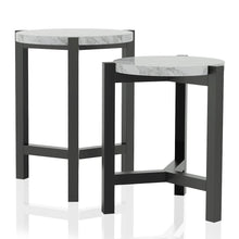 Elgan 2-Piece Wood Nesting Tables in Brushed Brown Gray