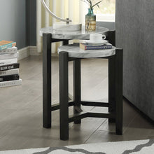 Elgan 2-Piece Wood Nesting Tables in Brushed Brown Gray