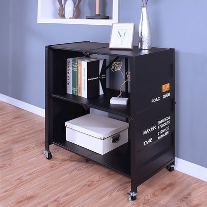 Lionna Metal Folding Bookcase with Wheels