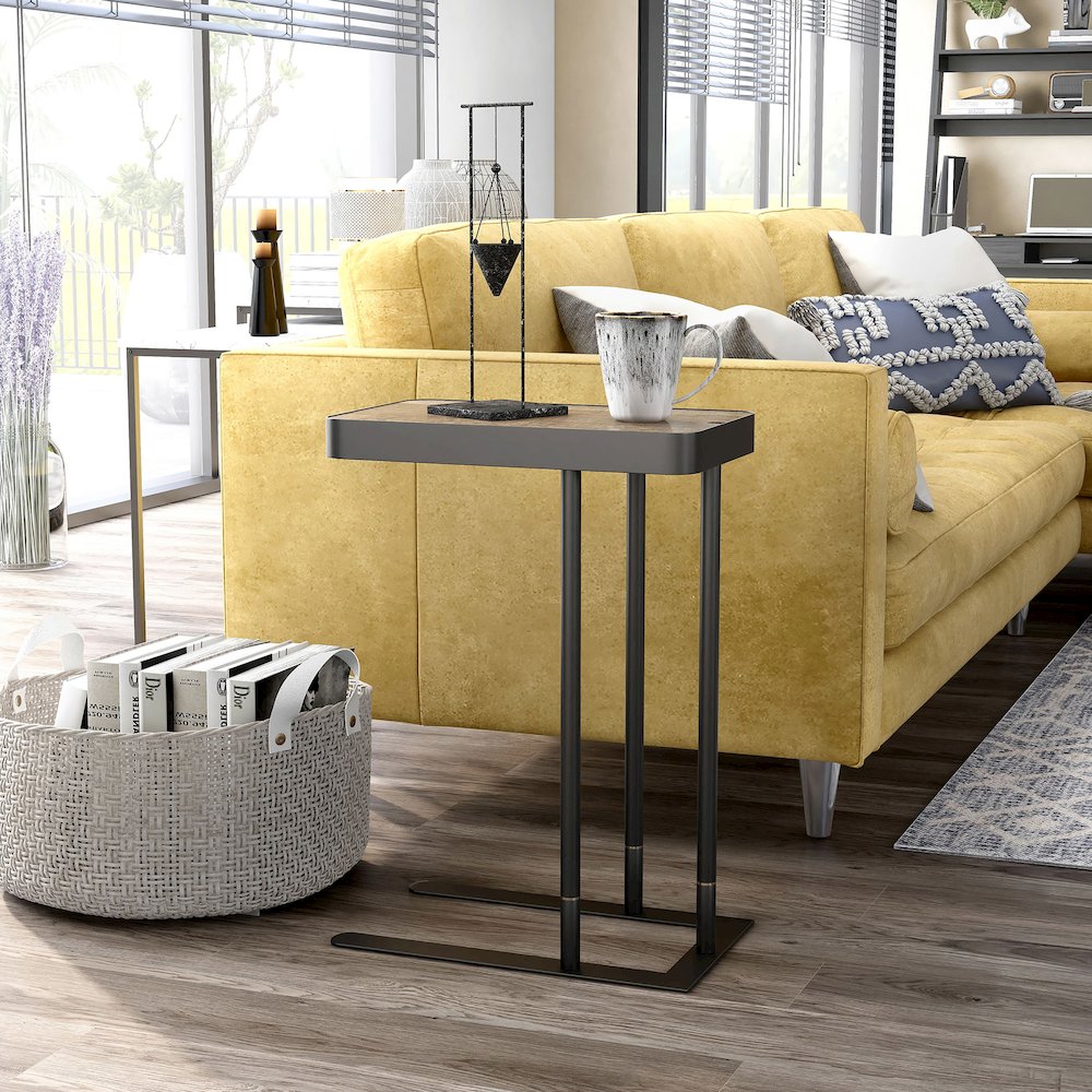 Nince Industrial Metal Adjustable Side Table