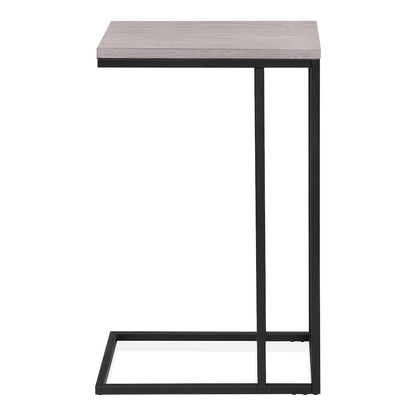Vidan Rustic Metal C-Shaped Side Table in Antique White