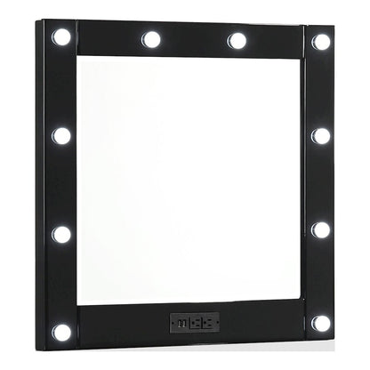 Lita Contemporary Wood Vanity Mirror with Bulbs