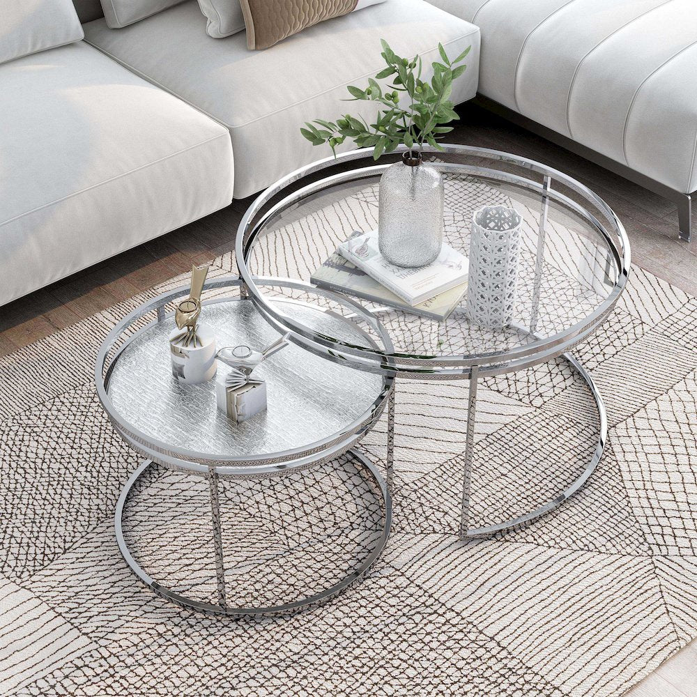 Belmont Metal 2-Piece Nesting Table Set