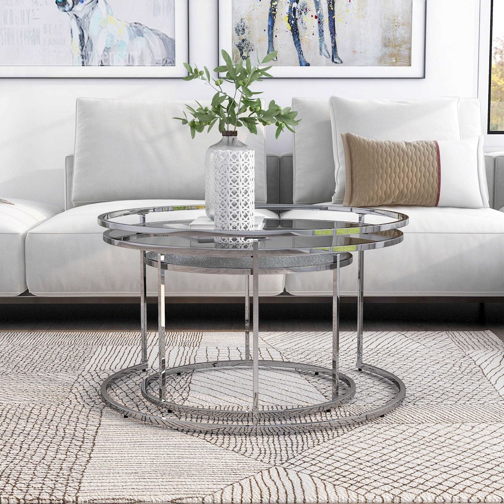 Belmont Metal 2-Piece Nesting Table Set