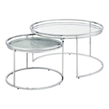 Vroma Metal Glass Top 2-Piece Nesting Table Set