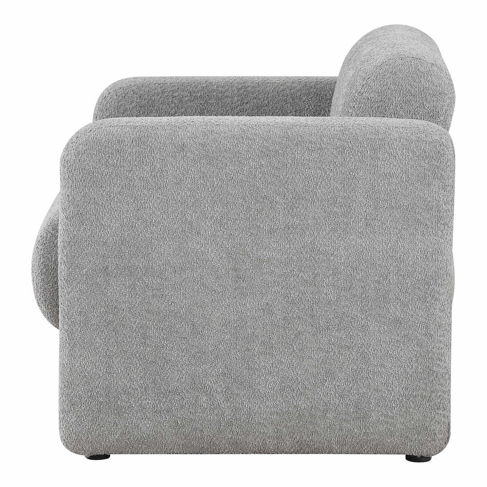 Luna Boucle Fabric Armchair with Rounded Corners