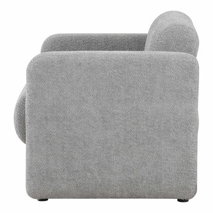 Luna Boucle Fabric Armchair with Rounded Corners