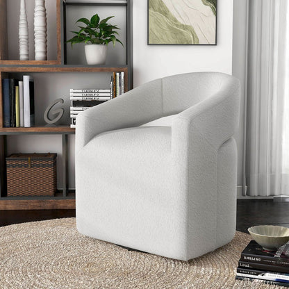 Tess Fabric Armchair with Curved Armrests
