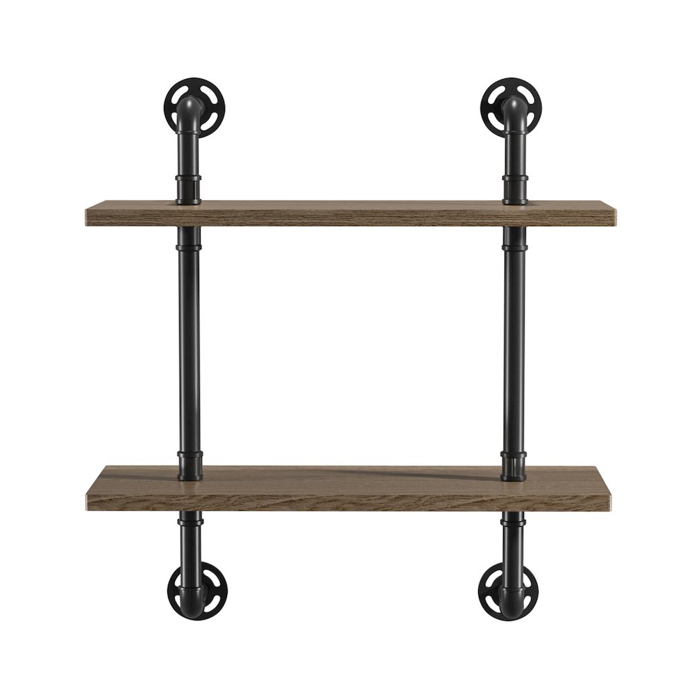 Hollis Industrial Wood Wall Display Shelf in Natural