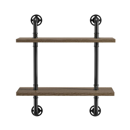 Hollis Industrial Wood Wall Display Shelf in Natural