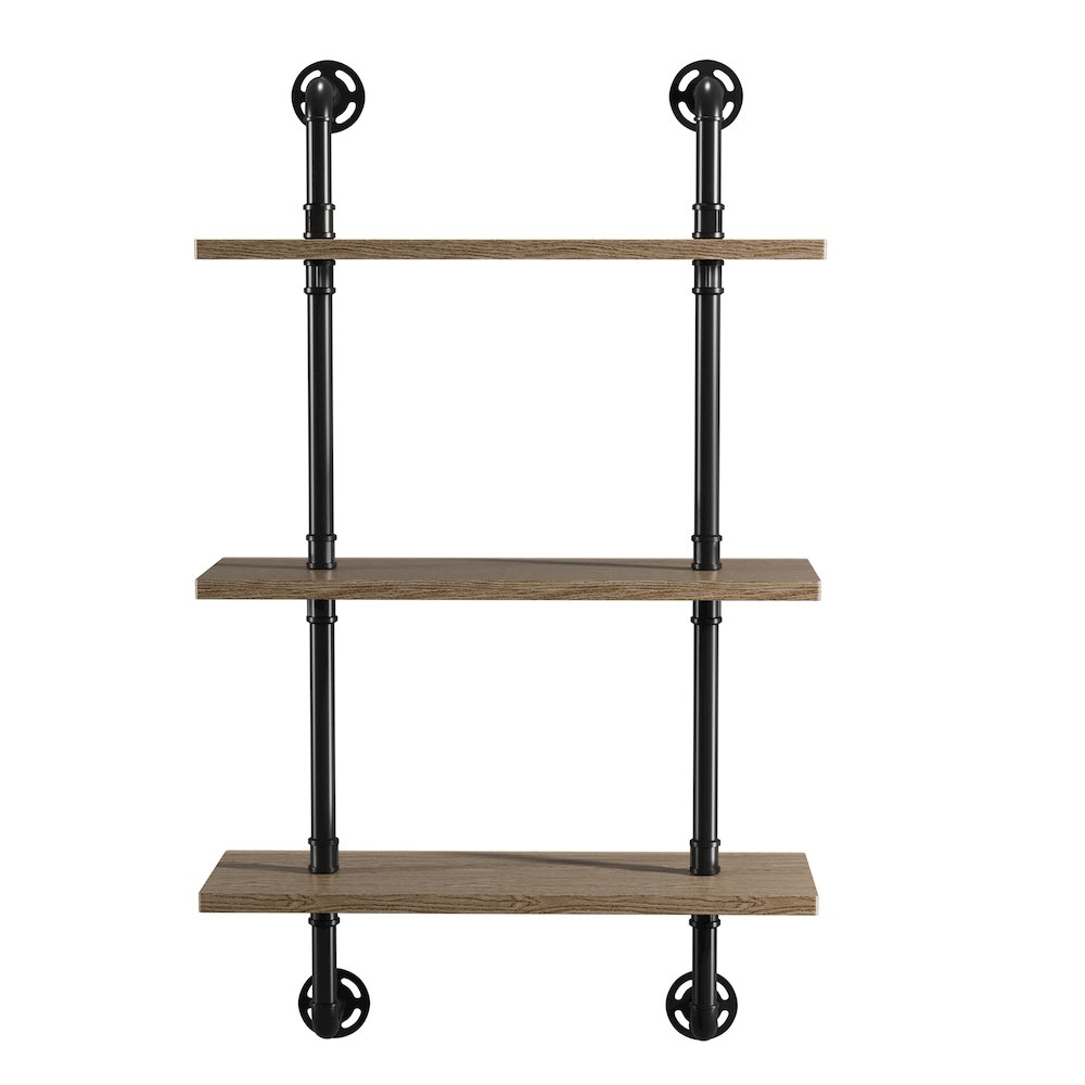 Hollis Industrial Wood Wall Display Shelf in Natural