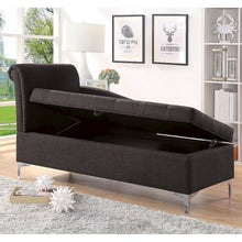 Horsh Contemporary Fabric Storage Chaise in Gray