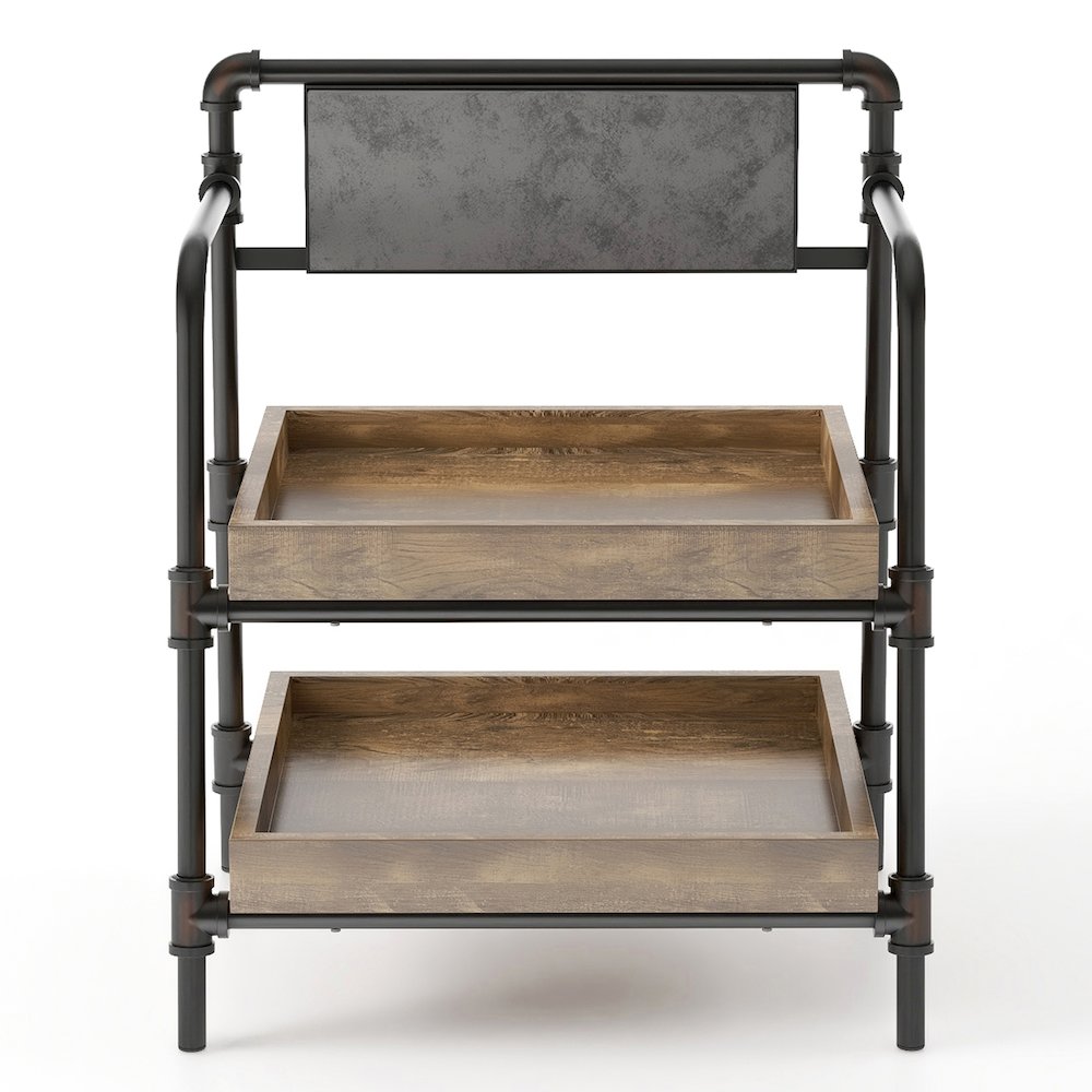 Kernel Industrial Metal Bookcase in Sand Black and Brown