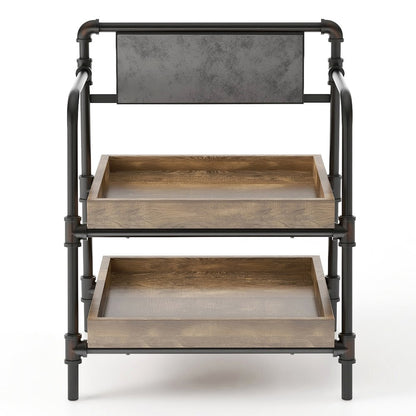 Kernel Industrial Metal Bookcase in Sand Black and Brown