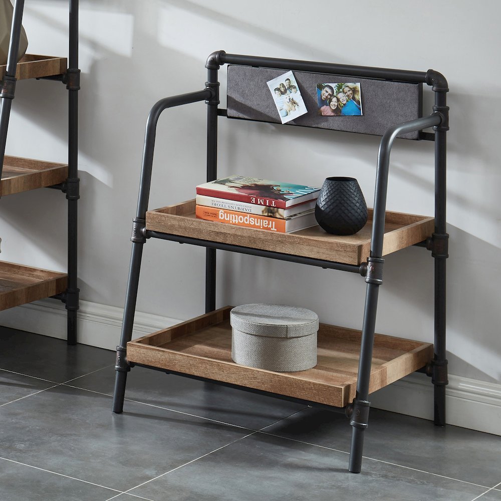 Kernel Industrial Metal Bookcase in Sand Black and Brown