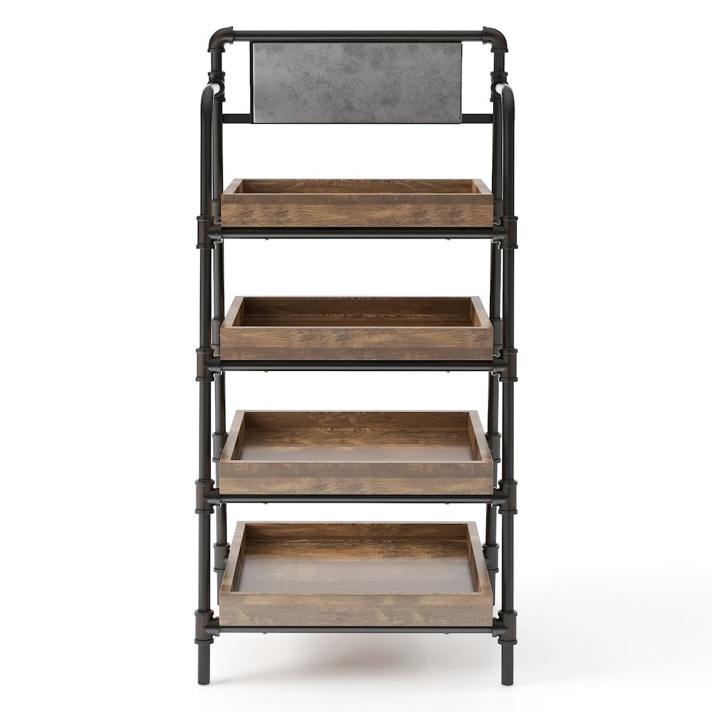 Kernel Industrial Metal Bookcase in Sand Black and Brown