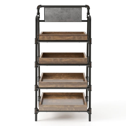 Kernel Industrial Metal Bookcase in Sand Black and Brown