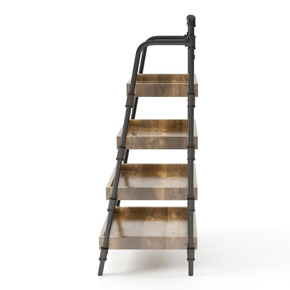 Kernel Industrial Metal Bookcase in Sand Black and Brown