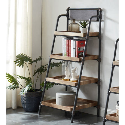 Kernel Industrial Metal Bookcase in Sand Black and Brown