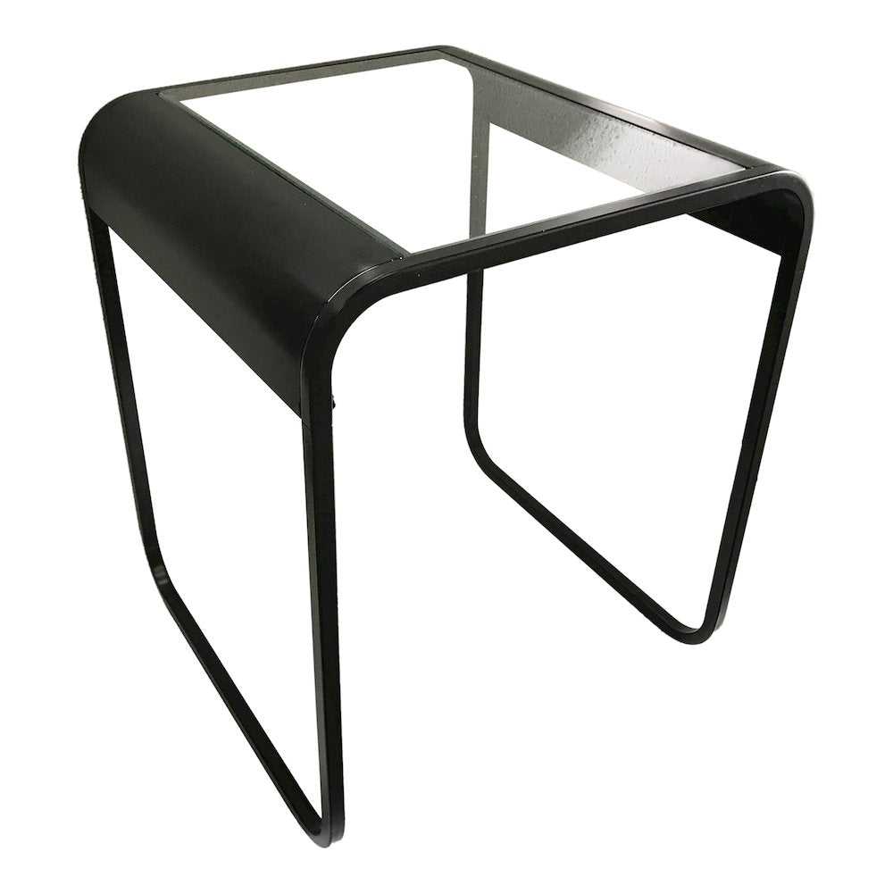 Shawton 2-Piece Glass Top Nesting Table Set in Black