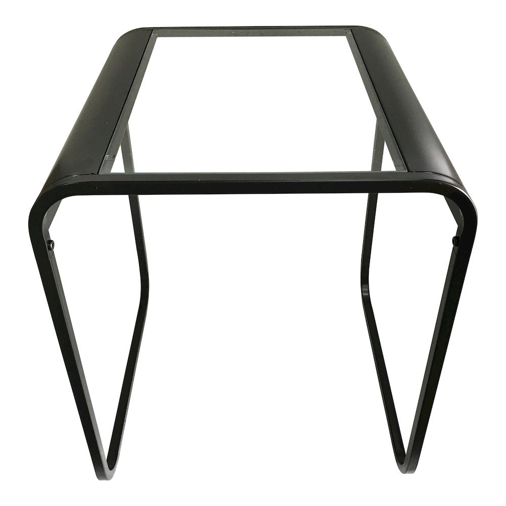 Shawton 2-Piece Glass Top Nesting Table Set in Black