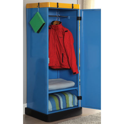 Mars Modern Metal 2-Shelf Closet in Blue