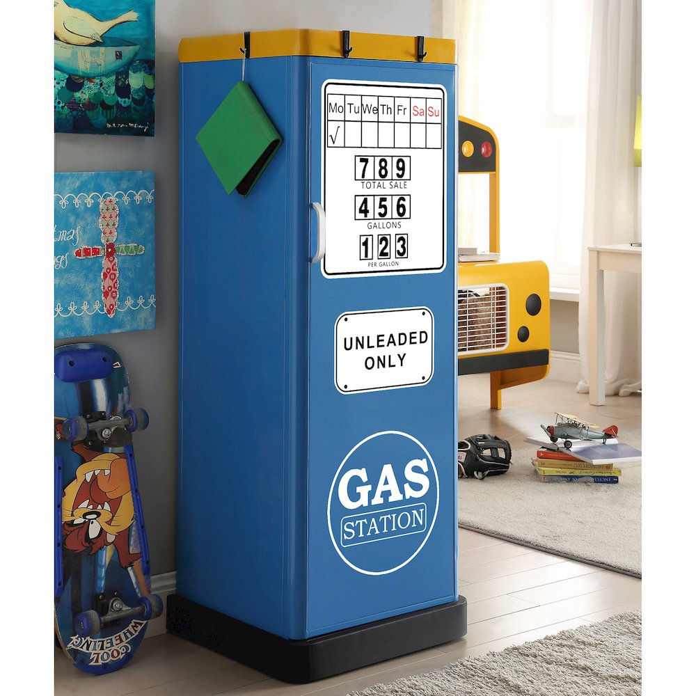 Mars Modern Metal 2-Shelf Closet in Blue