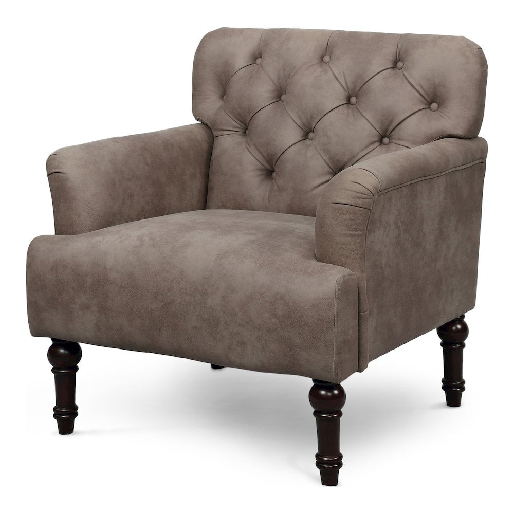 Leith Faux Leather Tufted Accent Chair