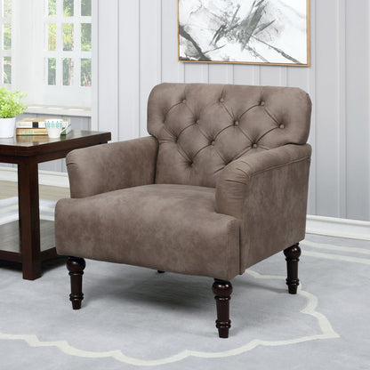 Leith Faux Leather Tufted Accent Chair