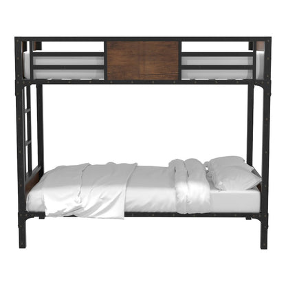 Baron Metal Twin over Twin Bunk Bed in Black